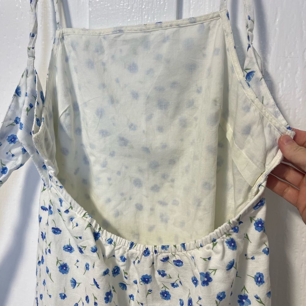 American Eagle Floral tie back mini linen blend dress size XS - Picture 6 of 10